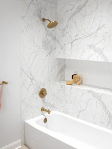 Tranquillity Bathtub Replacement Calcutta Marble Close Up client 225x300